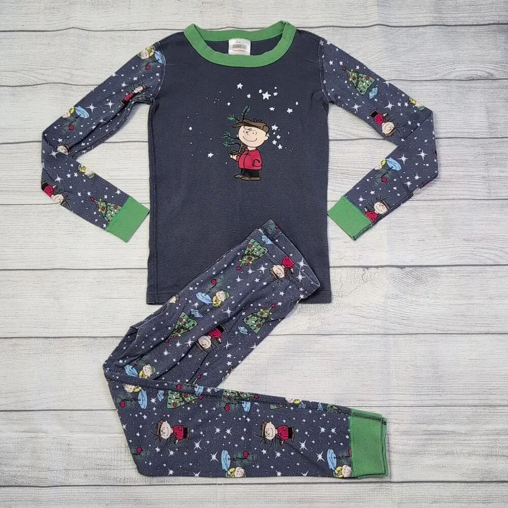 10 Hanna Andersson Peanuts Charlie Brown Holiday Long Johns